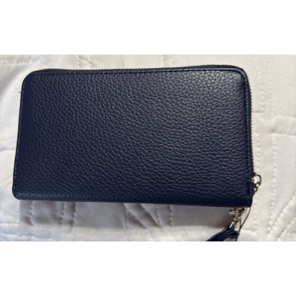 London Fog Wristlet Wallet Long Zip Around Felicity Bue Pebbled Faux Leather - Picture 4 of 6